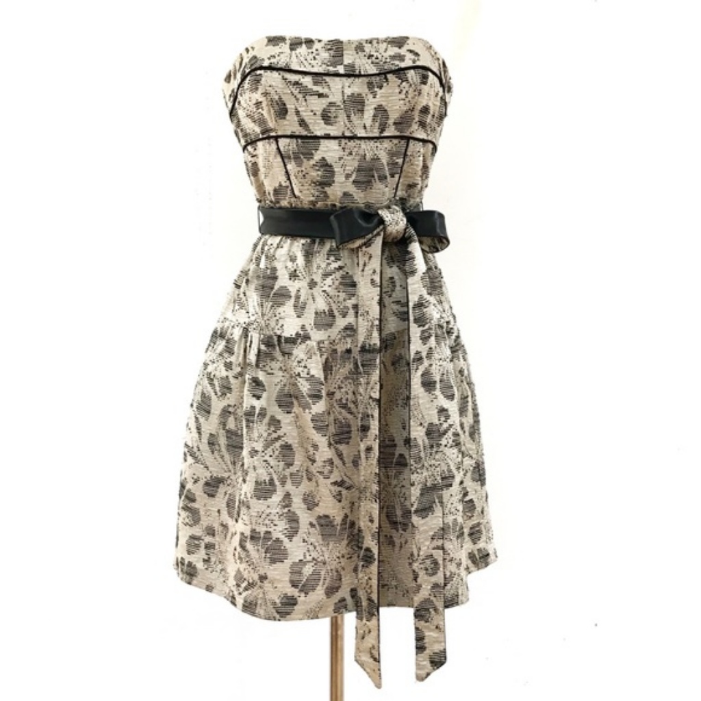 Cynthia Steffe Floral Brocade Strapless Dress 10